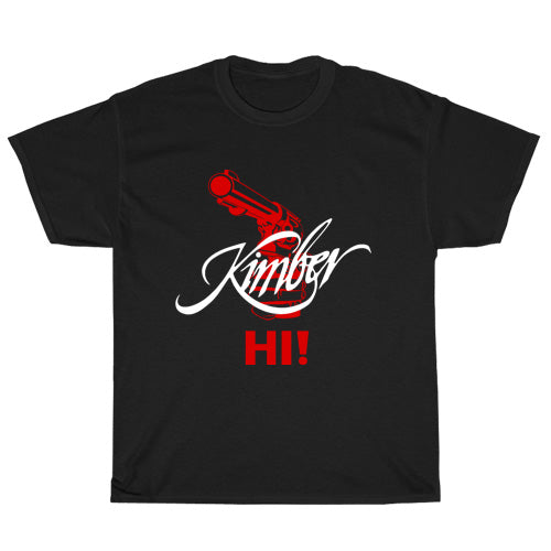 Kimber Guns Firearms logo Mens Unisex Short Sleeve Black T-Shirt Size S-3XL