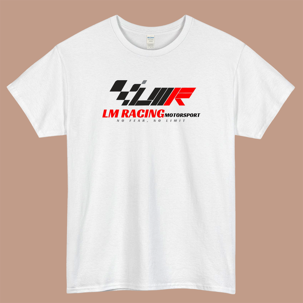 LM Racing Motorsport Logo Mens Unisex Short Sleeve White T-Shirt Size S-3XL