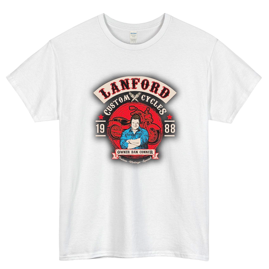 Lanford Custom Cycles Dan Conner Logo Mens Unisex Short Sleeve T-Shirt Size S-3XL - P