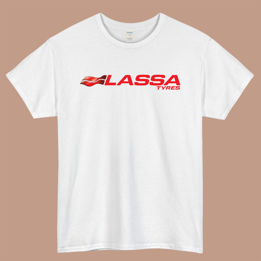 Lassa Tyres Movie Logo Mens Unisex Short Sleeve White T-Shirt Size S-3XL