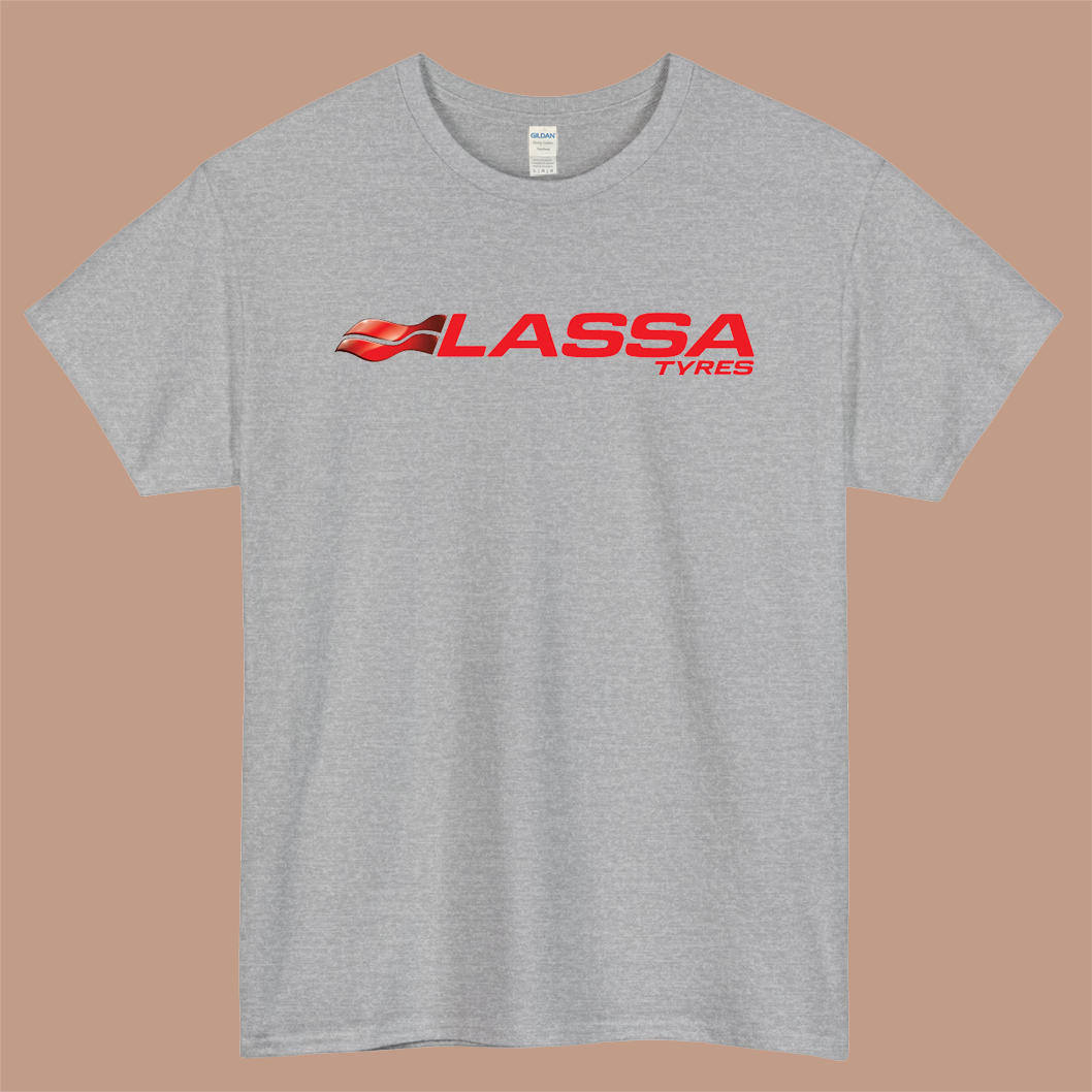 Lassa Tyres Movie Logo Mens Unisex Short Sleeve Gray T-Shirt Size S-3XL