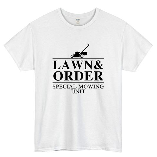 Lawn and Order special mowing Logo Mens Unisex Short Sleeve T-Shirt Size S-3XL - P