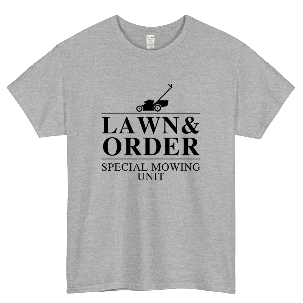 Lawn and Order special mowing Logo Mens Unisex Short Sleeve T-Shirt Size S-3XL - P