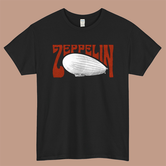 Led Zeppelin Logo Mens Unisex Short Sleeve Black T-Shirt Size S-3XL