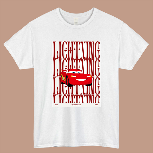 Lightning Mcqueen Logo Mens Unisex Short Sleeve White T-Shirt Size S-3XL