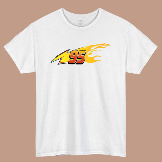 Lightning Mcqueen Logo 95 Logo Mens Unisex Short Sleeve White T-Shirt Size S-3XL