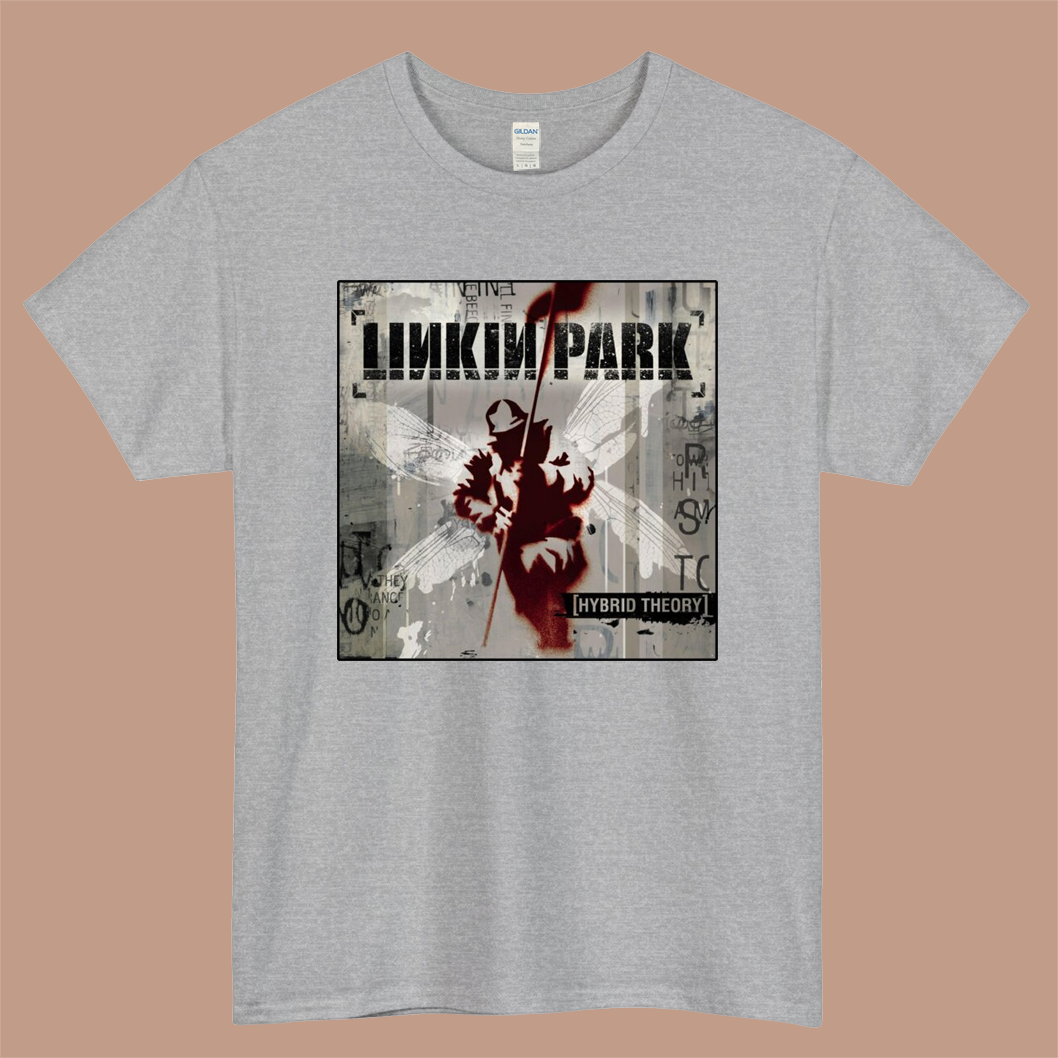 Linkin Park Hybrid Theory Album Logo Mens Unisex Short Sleeve Gray T-Shirt Size S-3XL