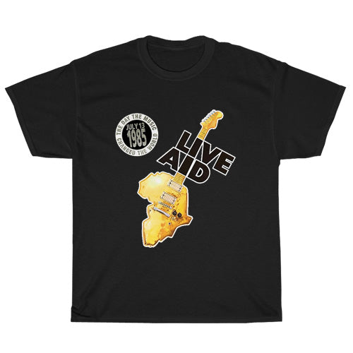 Live Aid Active Logo Mens Unisex Short Sleeve Black T-Shirt Size S-3XL