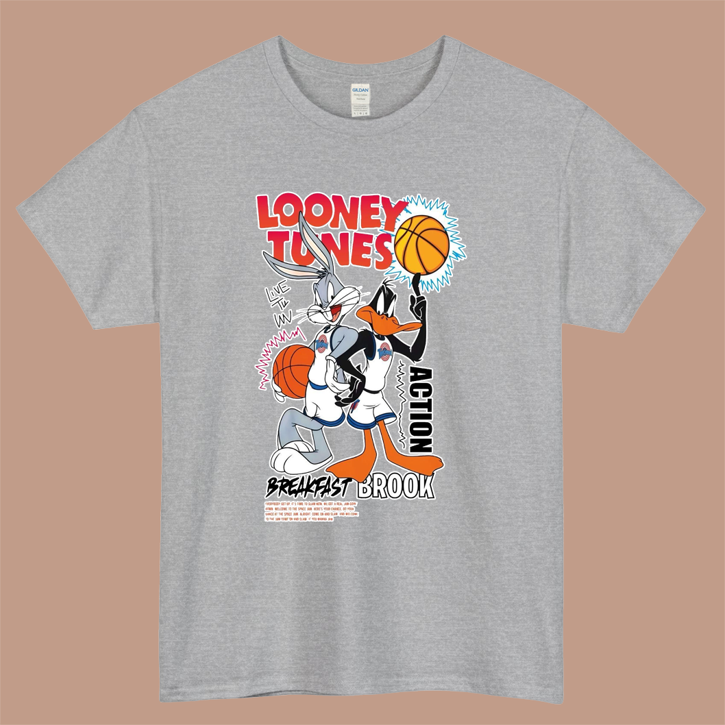 Looney Tunes Space Jam Logo Mens Unisex Short Sleeve Gray T-Shirt Size S-3XL