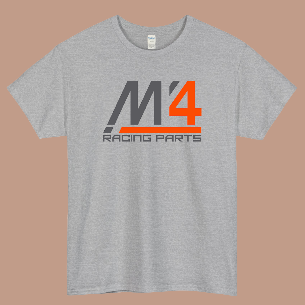 M4 Racing Parts Logo Mens Unisex Short Sleeve Gray T-Shirt Size S-3XL