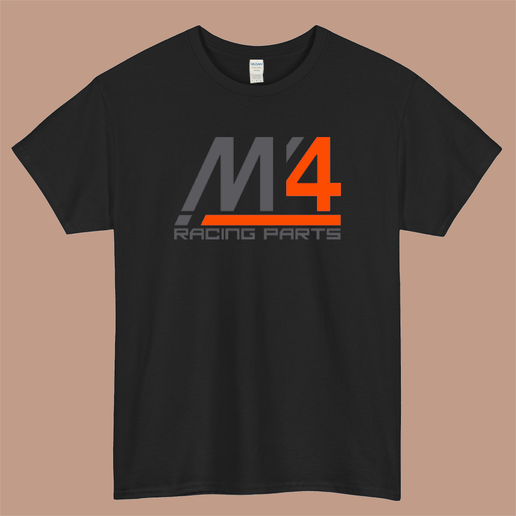 M4 Racing Parts Logo Mens Unisex Short Sleeve Black T-Shirt Size S-3XL