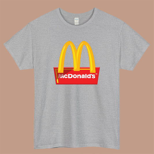 MCD McDonald's Logo Mens Unisex Short Sleeve Gray T-Shirt Size S-3XL