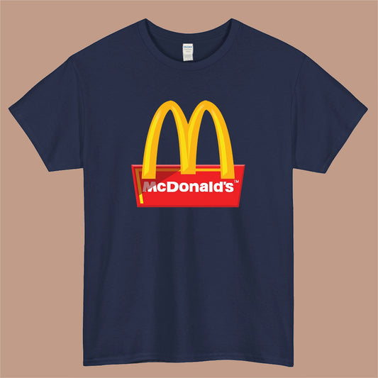 MCD McDonald's Logo Mens Unisex Short Sleeve Navy T-Shirt Size S-3XL