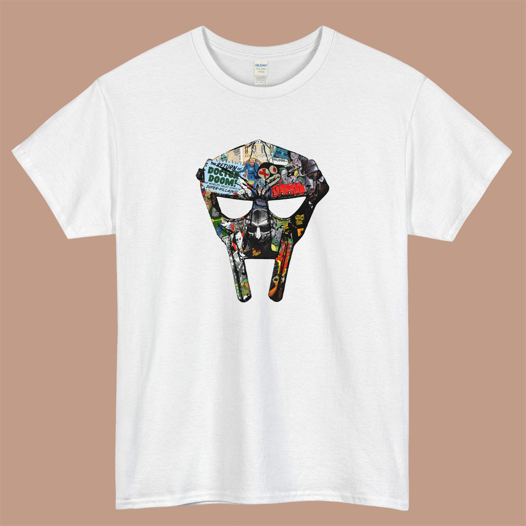 MF Doom Mask Collage 90s Hip Hop Logo Mens Unisex Short Sleeve T-Shirt Size S-3XL - P