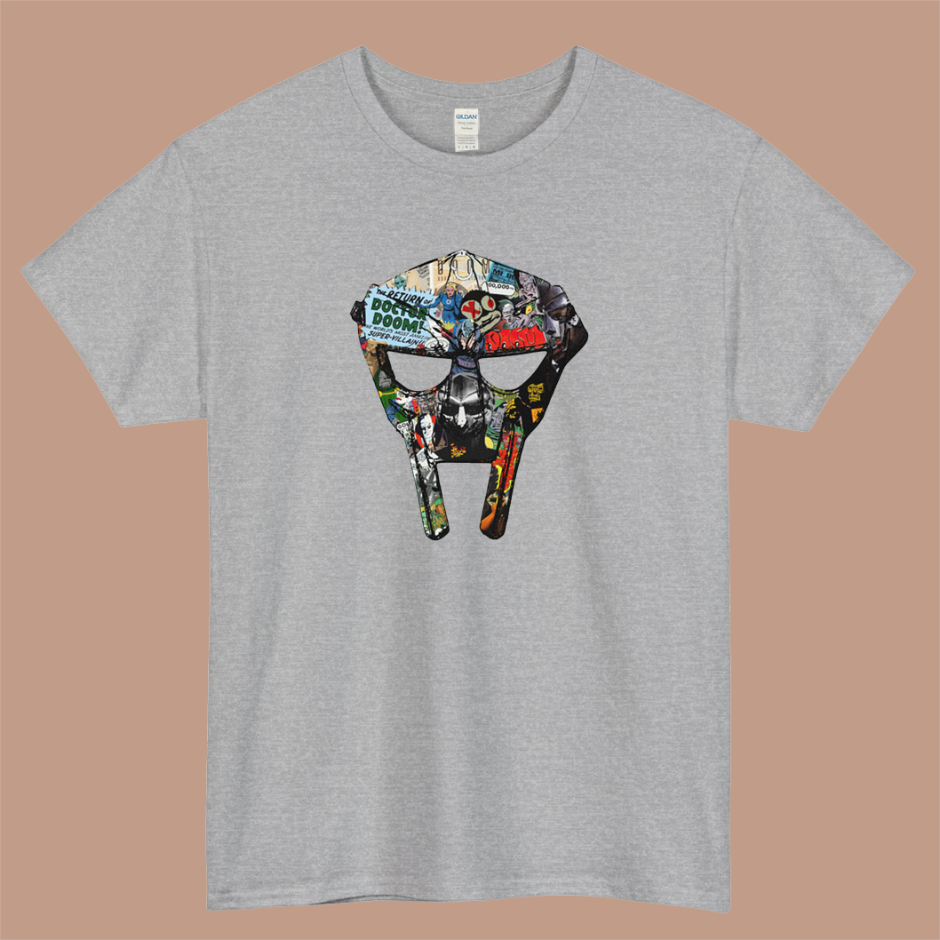 MF Doom Mask Collage 90s Hip Hop Logo Mens Unisex Short Sleeve T-Shirt Size S-3XL - P