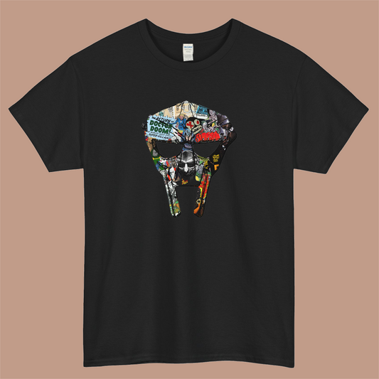 MF Doom Mask Collage 90s Hip Hop Logo Mens Unisex Short Sleeve T-Shirt Size S-3XL - P