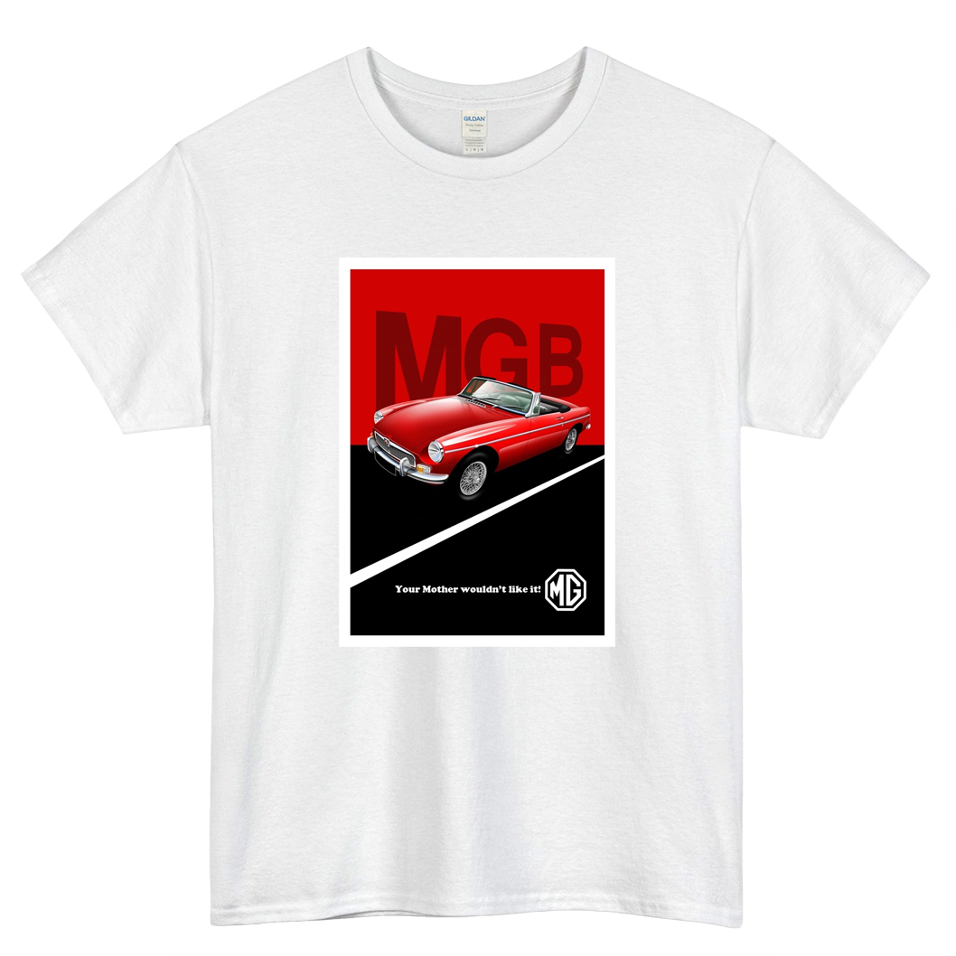 MG B Classic Car Advert Logo Mens Unisex Short Sleeve T-Shirt Size S-3XL - P