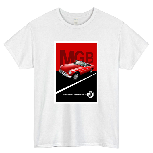 MG B Classic Car Advert Logo Mens Unisex Short Sleeve T-Shirt Size S-3XL - P