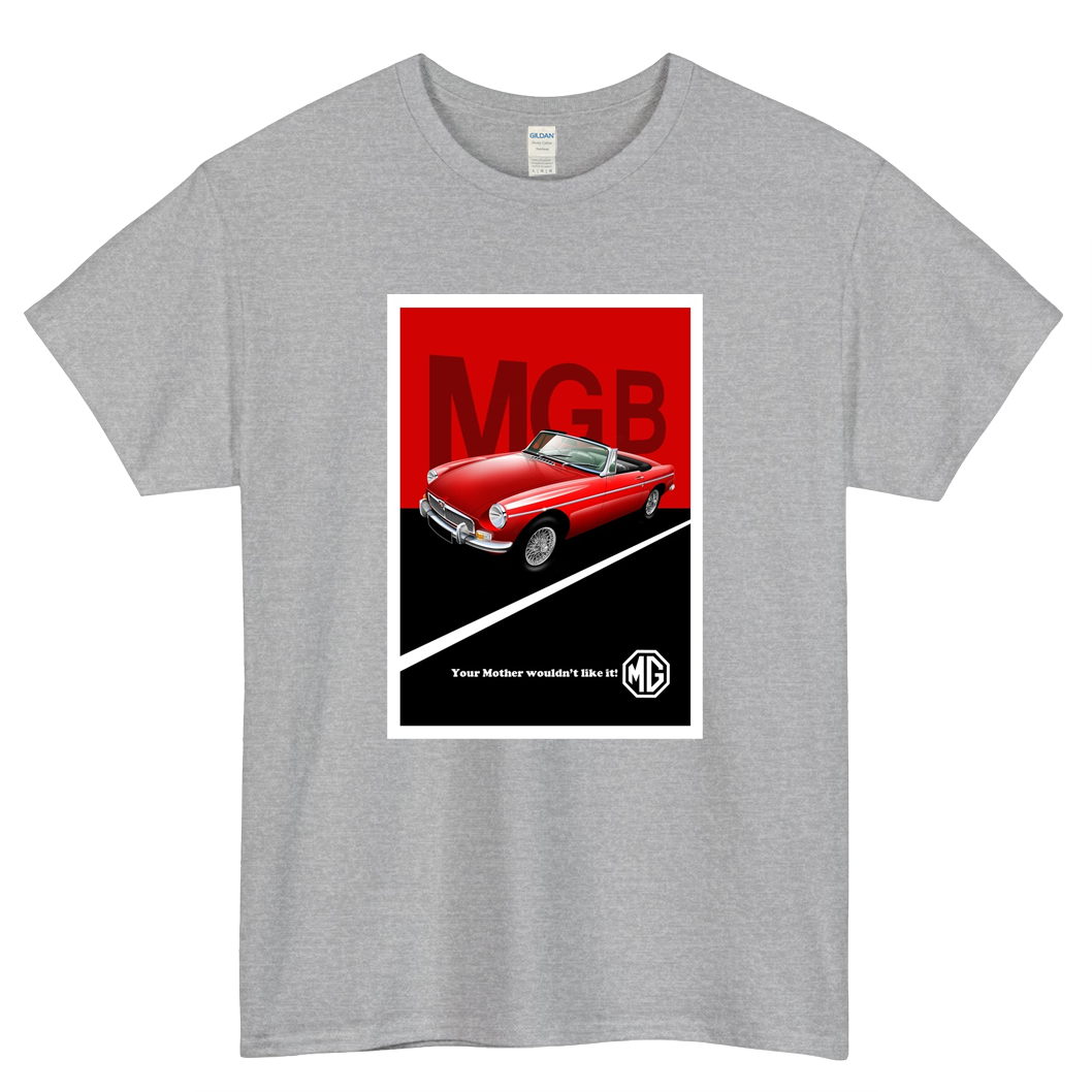 MG B Classic Car Advert Logo Mens Unisex Short Sleeve T-Shirt Size S-3XL - P