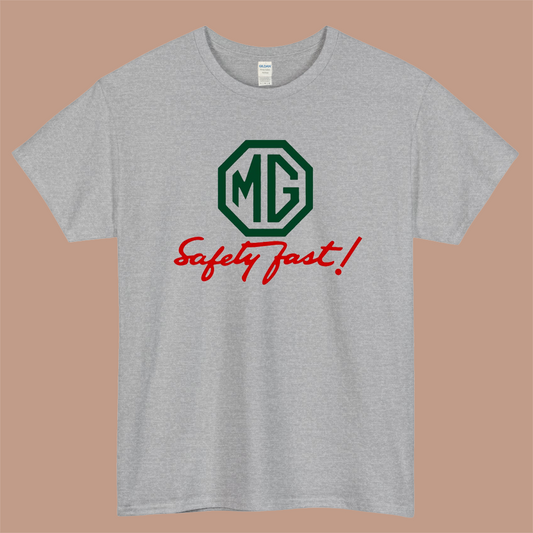 MG Safety Fast Logo Mens Unisex Short Sleeve Gray T-Shirt Size S-3XL