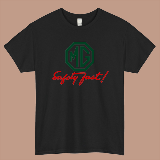 MG Safety Fast Logo Mens Unisex Short Sleeve Black T-Shirt Size S-3XL