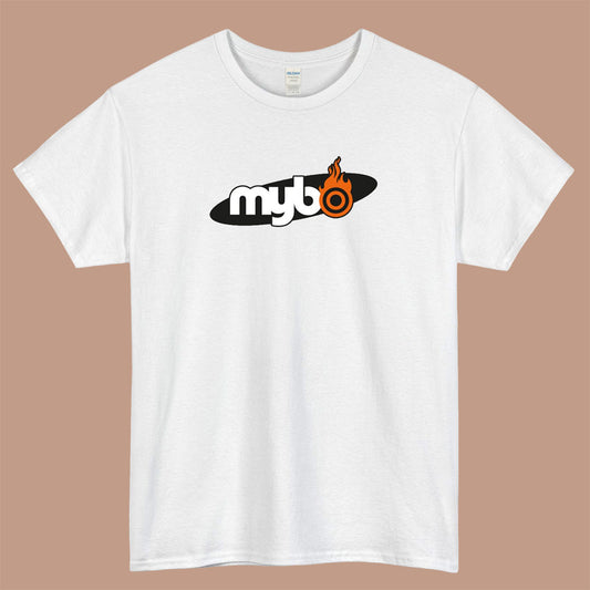 MYBO COM Logo Mens Unisex Short Sleeve White T-Shirt Size S-3XL