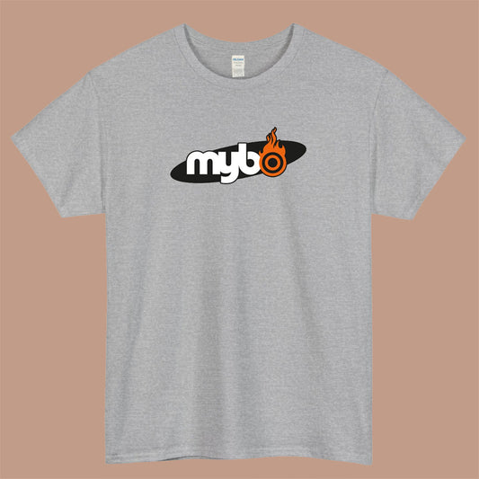 MYBO COM Logo Mens Unisex Short Sleeve Gray T-Shirt Size S-3XL