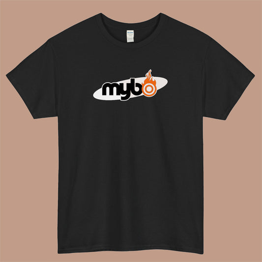 MYBO COM Logo Mens Unisex Short Sleeve Black T-Shirt Size S-3XL