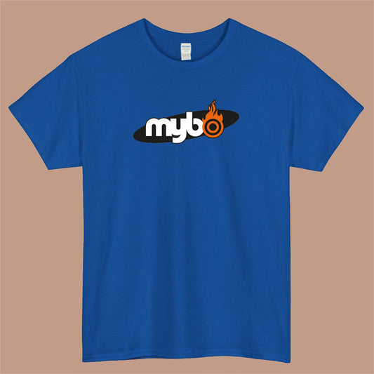 MYBO COM Logo Mens Unisex Short Sleeve Blue T-Shirt Size S-3XL
