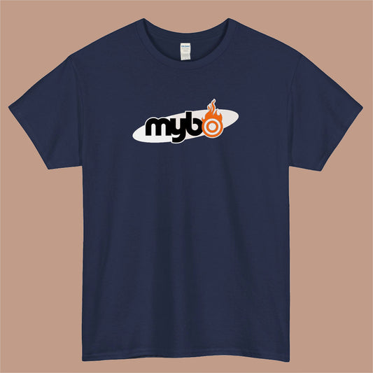 MYBO COM Logo Mens Unisex Short Sleeve Navy T-Shirt Size S-3XL