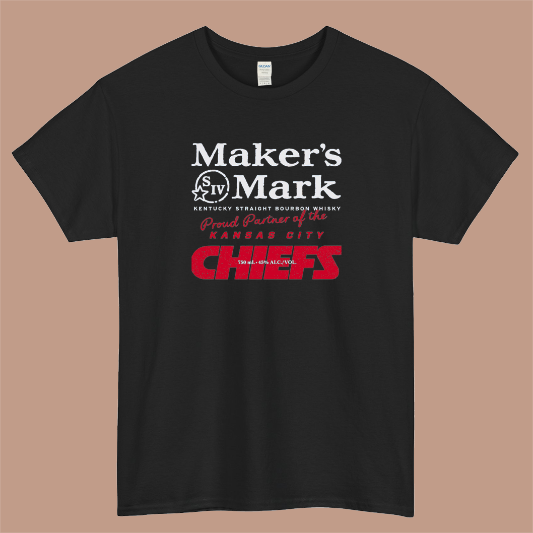 Maker's Mark Kansas City Chiefs 2025 Logo Mens Unisex Short Sleeve T-Shirt Size S-3XL - P