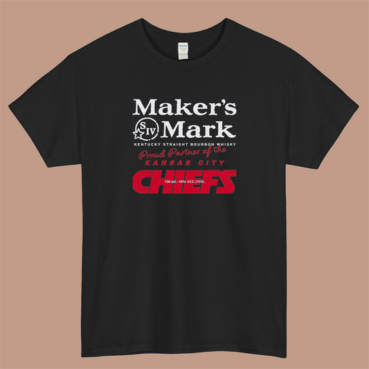 Maker's Mark Kansas City Chiefs 2025 Logo Mens Unisex Short Sleeve T-Shirt Size S-3XL - P
