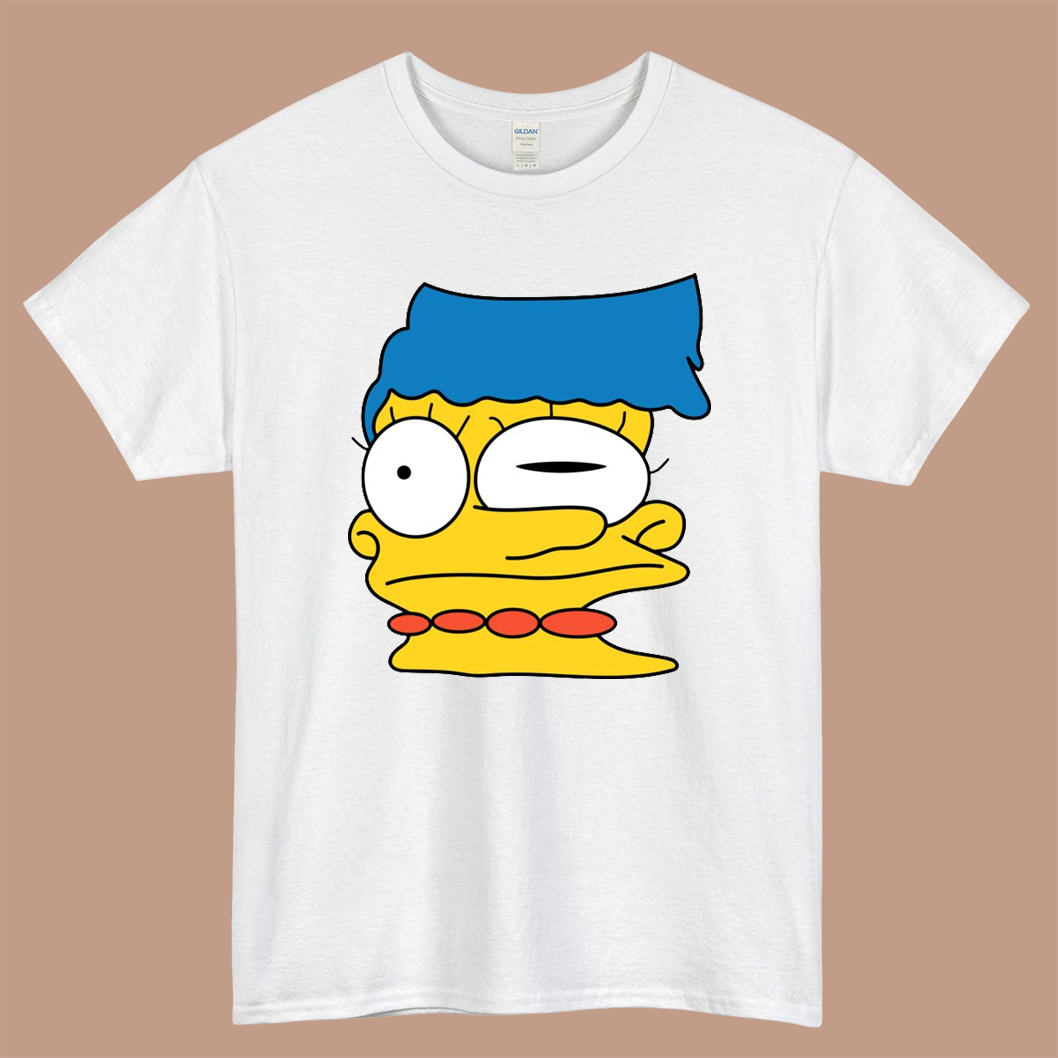 Marge Smeared Logo Mens Unisex Short Sleeve White T-Shirt Size S-3XL