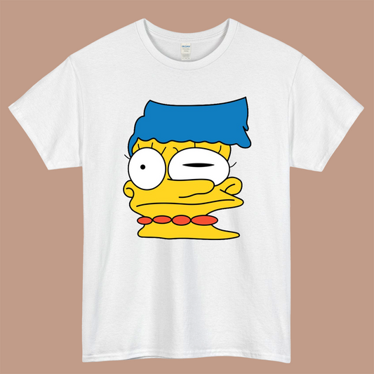 Marge Smeared Logo Mens Unisex Short Sleeve White T-Shirt Size S-3XL
