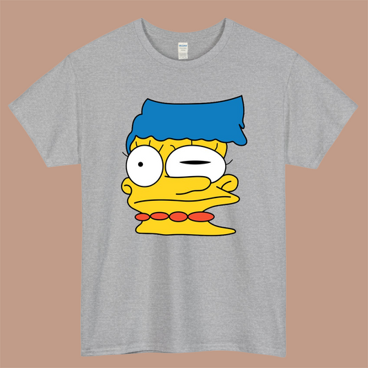 Marge Smeared Logo Mens Unisex Short Sleeve Gray T-Shirt Size S-3XL
