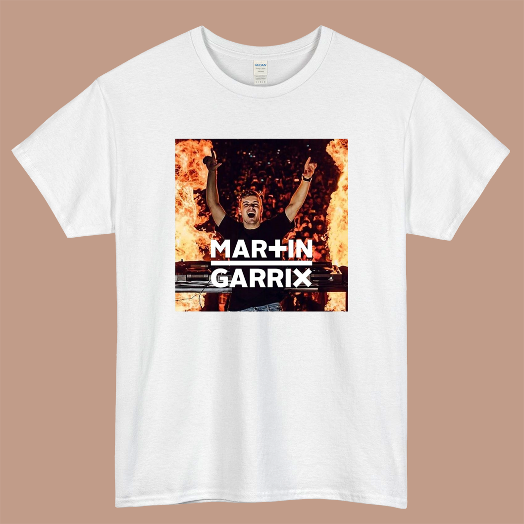 Martin Garrix Dj Logo Mens Unisex Short Sleeve White T-Shirt Size S-3XL