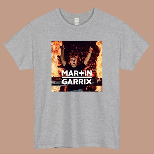Martin Garrix Dj Logo Mens Unisex Short Sleeve Gray T-Shirt Size S-3XL