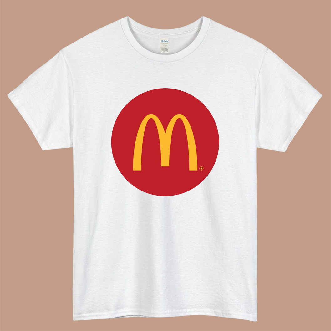 McDonald Logo Mens Unisex Short Sleeve White T-Shirt Size S-3XL