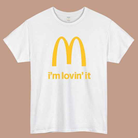 McDonald's I'm Loving It Logo Mens Unisex Short Sleeve White T-Shirt Size S-3XL