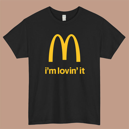 McDonald's I'm Loving It Logo Mens Unisex Short Sleeve Black T-Shirt Size S-3XL