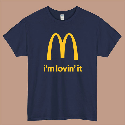 McDonald's I'm Loving It Logo Mens Unisex Short Sleeve Navy T-Shirt Size S-3XL
