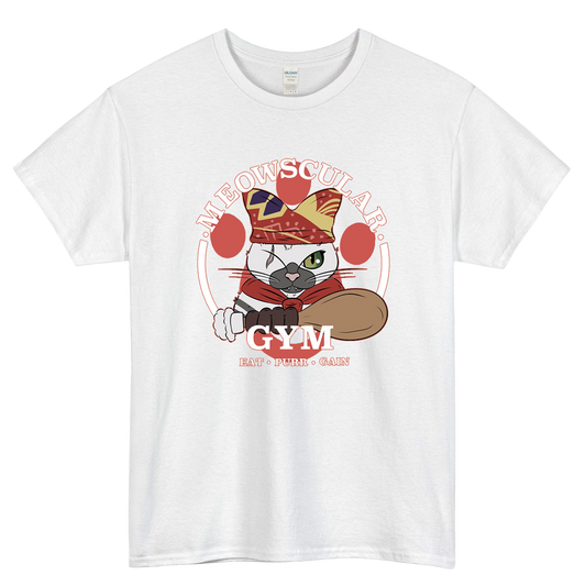 Meowscular Gym Fitted Logo Mens Unisex Short Sleeve T-Shirt Size S-3XL - P