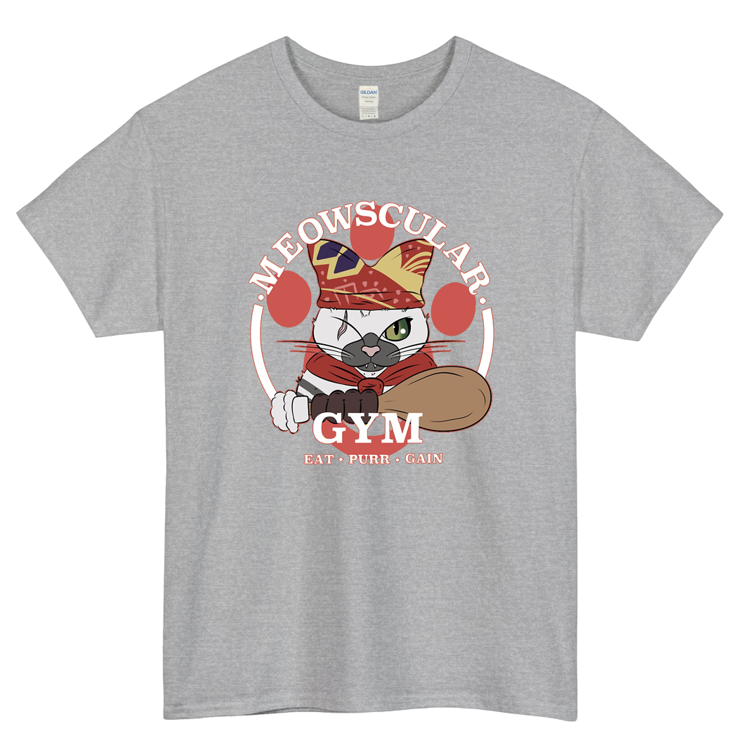 Meowscular Gym Fitted Logo Mens Unisex Short Sleeve T-Shirt Size S-3XL - P