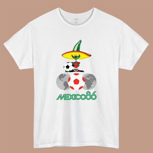 Mexico 86 Essential Logo Mens Unisex Short Sleeve White T-Shirt Size S-3XL