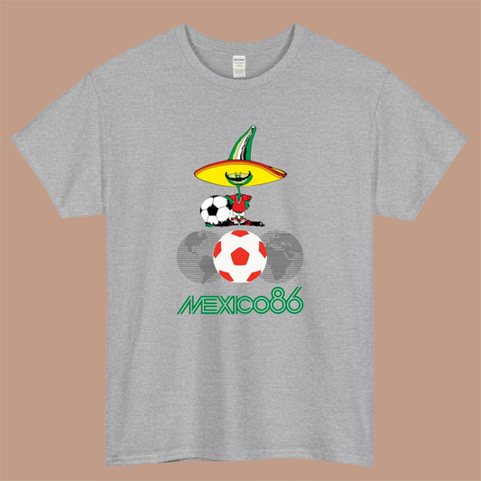 Mexico 86 Essential Logo Mens Unisex Short Sleeve Gray T-Shirt Size S-3XL
