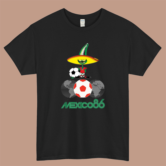 Mexico 86 Essential Logo Mens Unisex Short Sleeve Black T-Shirt Size S-3XL