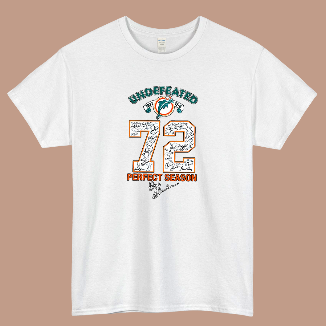 Miami Dolphins Undefeated 1972 72 Perfect Season Logo Mens Unisex Short Sleeve T-Shirt Size S-3XL - P