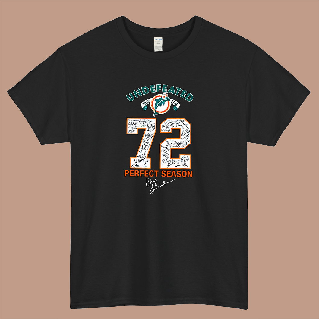 Miami Dolphins Undefeated 1972 72 Perfect Season Logo Mens Unisex Short Sleeve T-Shirt Size S-3XL - P