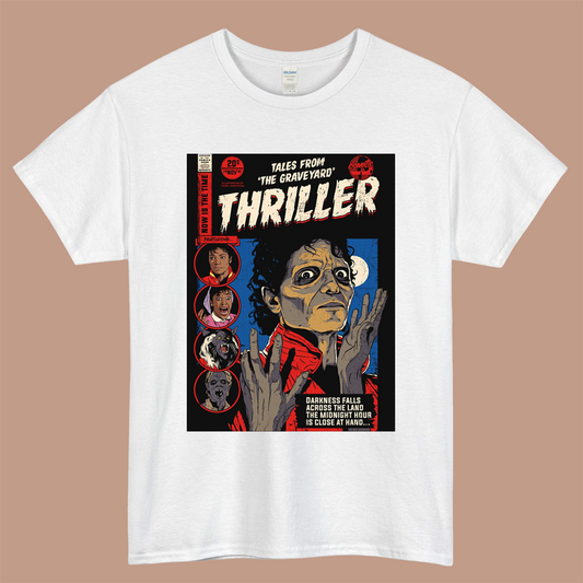 Michael Jackson Thriller 82 Logo Mens Unisex Short Sleeve White T-Shirt Size S-3XL