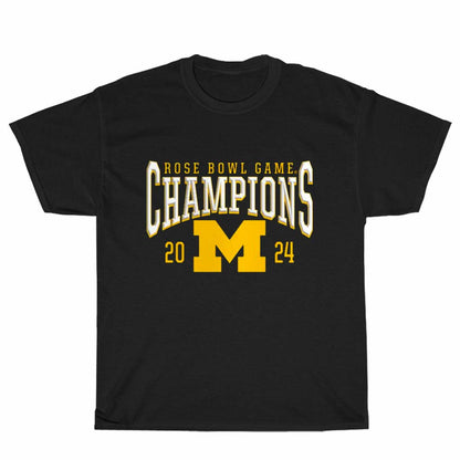 Michigan Wolverines Football Rose Bowl Champs 2024 Logo Unisex Men's T Shirt Size S to 3XL